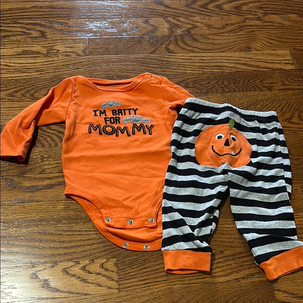 Orange Halloween Baby 2 piece outfit